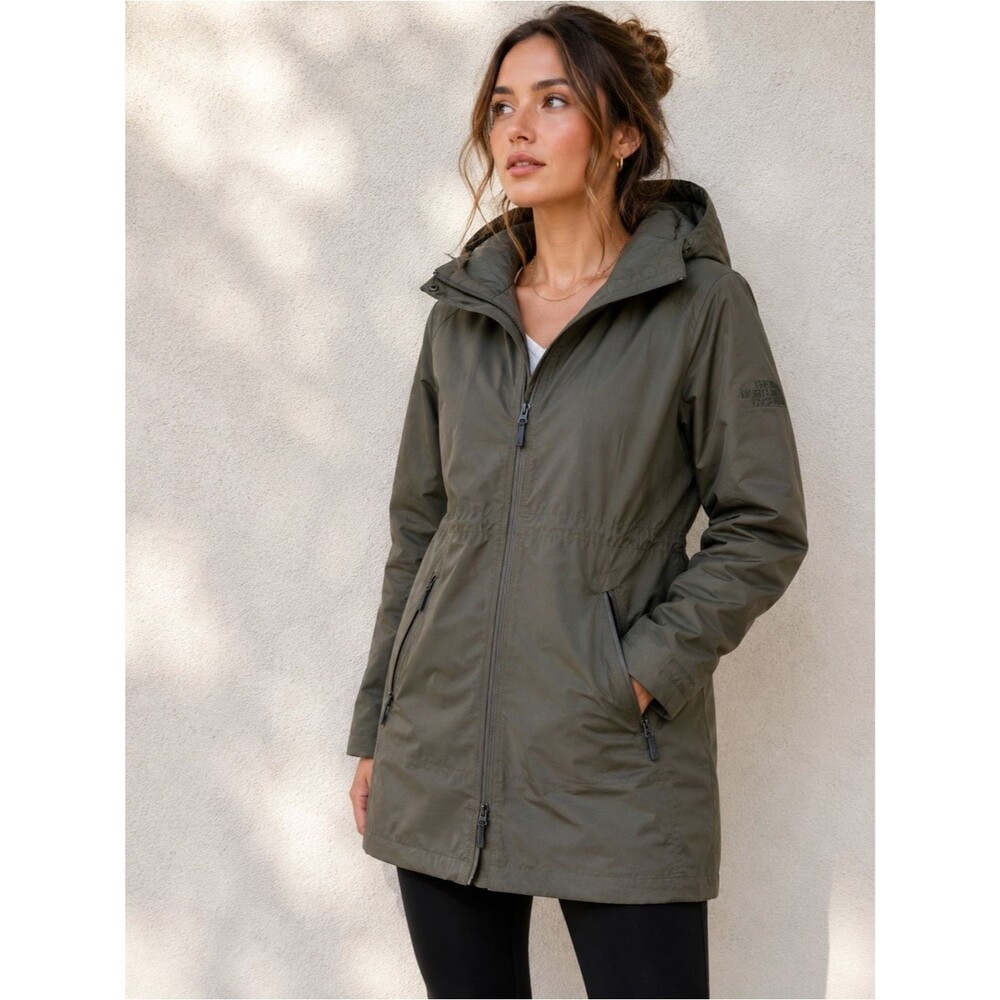 The North Face Ancha DryVent Insulated Hooded Parka Jacket Olive Women Small